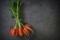 Dark moody food image of fresh carrot