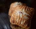 Dark and moody fresh baked apple turnover Royalty Free Stock Photo