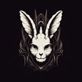 Dark And Moody Gothic Rabbit In Tribal Style