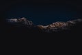 Dark and moody image of mountain range