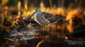 Graceful Dowitcher: Wading Through the Shadows of the Marsh