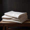 Dark And Moody Still Life Eight White Sheets On Wooden Table