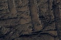 Dark muddy road background with tire traces, dirty ground Royalty Free Stock Photo