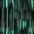 Dark and mysterious 3D render with luminous green lines pulsating against a black backdrop, resembling a digital abstract master