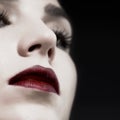Dark and Mysterious - Gothic Beauty. Close up of a beautiful woman in goth make up. Royalty Free Stock Photo