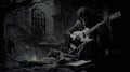 Dark And Mysterious Music Artwork By Bernie Wrightson Royalty Free Stock Photo