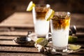 Dark n Stormy highball cocktail served as a long drink with rum, fresh lime juice, and ginger beer