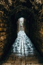 Dark narrow street in old town. Split, Croatia Royalty Free Stock Photo