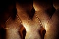 Dark natural luxury leather sofa textured background with faded light. Long exposure shot