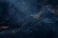 Dark Navy Blue Abstract Background with Subtle Gold Dust Particles for Elegant Corporate and Luxury Design Royalty Free Stock Photo