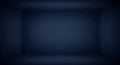 Dark navy blue empty room studio background gradient Royalty Free Stock Photo