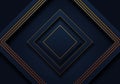 Dark navy and golden luxury rectangles background. Vector illustration Royalty Free Stock Photo