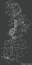 Dark negative street roads map of the Handorf district of MÃÂ¼nster-Muenster, Germany Royalty Free Stock Photo