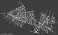 Dark negative street roads map of the Innerstaden Inner City district of MalmÃÂ¶, Sweden Royalty Free Stock Photo