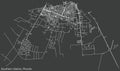 Dark negative street roads map of the Southern district of Plovdiv, Bulgaria