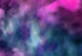 Dark neon watercolor on black paper background. Vivid ink textured blue, pink and purple color canvas for modern design Royalty Free Stock Photo