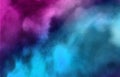 Dark neon watercolor on black paper background. Vivid ink textured blue, pink and purple color canvas for modern design Royalty Free Stock Photo