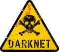 Dark net, cyber crime warning sign Royalty Free Stock Photo