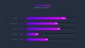 Dark neumorphic infographic design template. Bar chart for business presentation. Data visualization