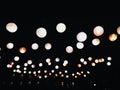 A dark night filled with lanterns