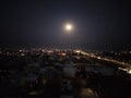 Dark night and moon