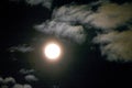 Dark night sky with full moon