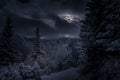 Dark night view in Tatra Mountains Royalty Free Stock Photo