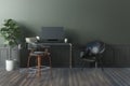 Dark office interior 3d illustration