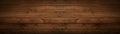 Dark old brown rustic wooden texture - wood timber floor, parquet laminate top view flooring background panorama long banner Royalty Free Stock Photo