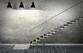 Dark old room and staircase interior in minimal style Royalty Free Stock Photo