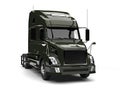 Dark olive green semi trailer truck