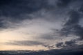 Dark ominous grey storm clouds.