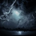 Dark, ominous rain clouds and lightning Royalty Free Stock Photo