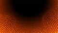 Dark orange futuristic dotted wavy lines abstract technology sparkling background