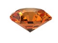 Dark-orange gemstone isolated on white