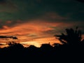 Dark orange yellow sky sunset Royalty Free Stock Photo