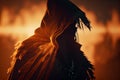 Dark pagan shaman fantasy sunset silhouette