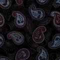 Dark Paisley seamless pattern. Original decorative backdrop, indian style