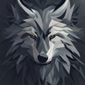 Dark Palette Low Poly Wolf Head Vector Illustration Royalty Free Stock Photo