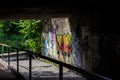 Dark pedestrian tunnel under the road