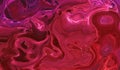 Dark pink abstract liquid paint textured background with decorative spirals and swirls. Holographic neon surface pattern