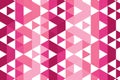 Dark pink geometric triangle pattern with abstract symmetry. Digital mosaic background concept