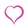 Dark pink heart on white background. Illustration