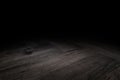 Dark Plank wood floor texture perspective background for display Royalty Free Stock Photo