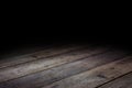 Dark Plank wood floor texture perspective background for display Royalty Free Stock Photo