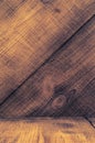 Dark plank wood floor and wall texture perspective background. Royalty Free Stock Photo