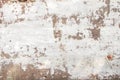 Dark Plaster Wall With Dirty White Black Scratched Horizontal Background. Old Brickwall With Peel Grey Stucco Texture. Retro Royalty Free Stock Photo