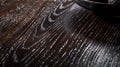 Dark polished oak with deep ridges and a sleek lacquered surface Royalty Free Stock Photo