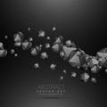 dark polyhedrons flowing wave dark background