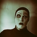 Dark portrait of actor with mime makeup Royalty Free Stock Photo